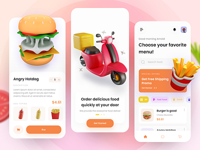 Food Deliver App delivery delivery app design dining app dinner fast food app fastfood food food deliver app minimal restaurants subtle colors table booking app ui uiux ux