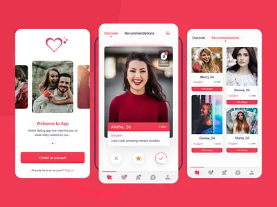 Mobile Dating App Concept branding dating dating app design logo typography ui ux