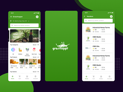 Grasshopper Delivery Mobile App branding delivery app design illustration logo mobile typography ui ux vector