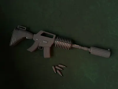 3D M4A1 Gun 3d 3d art 3d design action ak 47 blender blendercycles cute design fight gun illustration lighting m4 render stylized ui uidesign war weapon