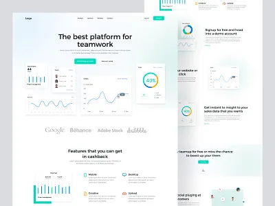 SaaS Landing Page Design agency branding clean clean website dashboard design dribbble landing page minimal minimal web popular saas saas website ui design uiux ux web web design website