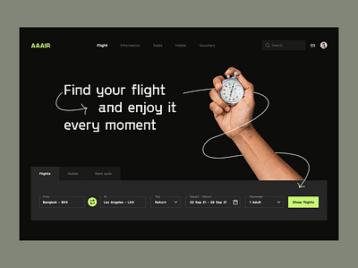 Web design: Booking Flights Concept booking design flights hero section illustration ui visual identity web web page