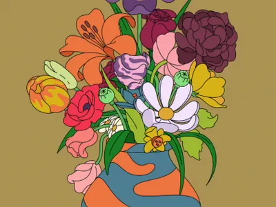 Srsly Flowers baroque cartoon flowers still life vase