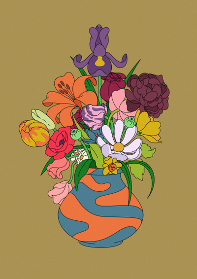 Srsly Flowers baroque cartoon flowers still life vase