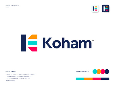 Koham - Logo Design a b c d e f g h i j k l m n app logo design best logo designer brand identity branding colorful design flat logo h k logo logo concept logo mark logo trend 2022 minimalist logo modern logo money monogram software technology