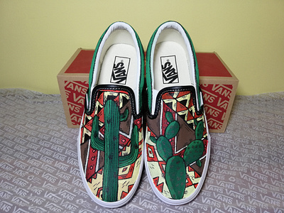 Hand painted Vans shoes design painting