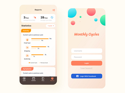 Period Tracker: Monthly Cycles app branding design illustration logo ui ux vector 分析 图标 女性 数据 注册 生理期 症状 登录 经期 统计