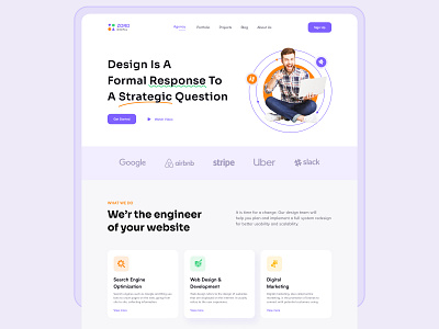 Digital Agency Landing Page agency agency website creative creative agency design digital agency digital marketing digitalagency landing page landingpage marketing agency modern ui ui design uidesign uiux ux website website design websitedesign