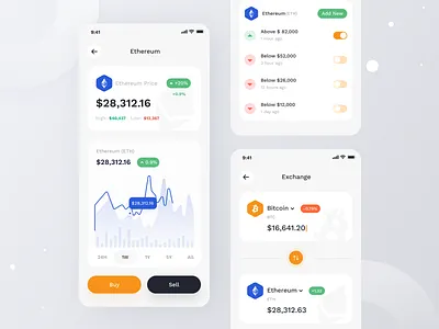 Crypto Wallet App Design UI Kit app bitcoin coin crypto crypto coin crypto market finance illustration ios minimal mobile mobile ui money money app ofspace uiux user interface ux wallet wallet app