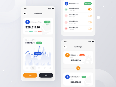 Crypto Wallet App Design UI Kit app bitcoin coin crypto crypto coin crypto market finance illustration ios minimal mobile mobile ui money money app ofspace uiux user interface ux wallet wallet app