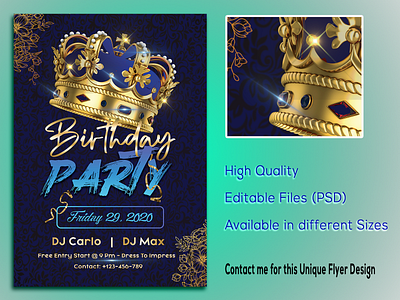 Royal Birthday Event Flyer Design adobe adobe photoshop background birthday flyer birthday poster branding design event flyer fiverr flyer flyer design flyer template graphic design invitation invitation flyer leaflet png poster poster design psd