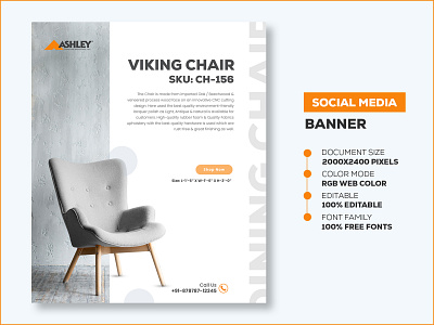 FURNITURE VIKING CHAIR - Social Media Banner Template chair bd chair plastic chair price chair price in bd chairs for home furniture furniture bd hatil furniture home furniture design photos office chair price bangladesh social media banner social media banner design social media banner design ideas social media banner design size social media banner pack free social media banner template social media posts and banners