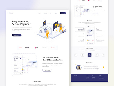 Payment Gateway - Landing Page Design clean design designer ewallet finance fintech landing page minimalist payment payment gateway uidesign uxdesign wallet web web design website