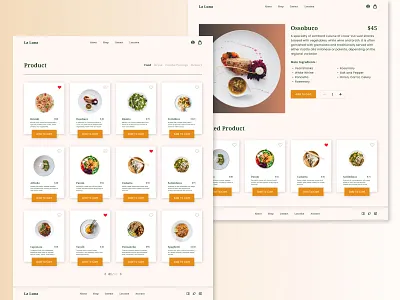 La Luna - Restaurant Website Exploration chef clean delivery app design ecommerce food food app food delivery landing landing page landingpage minimalist restaurant shop ui uiux ux web web design website