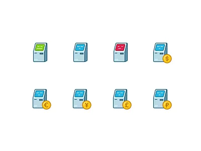 ATM cartoon design figma filled icon icondesign icondesigner icons illustration outline sketch ui vector