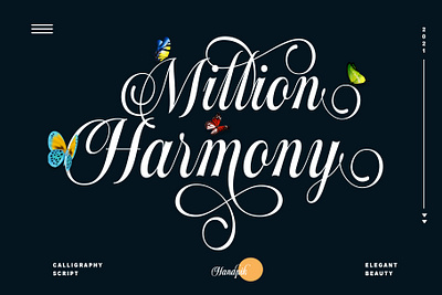 Million Harmony Calligraphy calligraphy cristmas font elegant elegant font font handpik million harmony script typeface