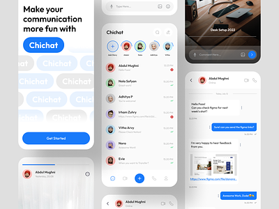 Chichat - Chat Mobile App app chat chat app chatting chatting app communication community design app group message message app messaging mobile mobile app mobile app design phone product stories video call