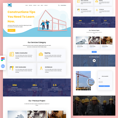 Bulding Construction website behance branding bulding construction website construction design figma figma design graphic design illustration logo ui uiux web website