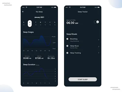 Sleep Tracker clean sleep tracker ui user experience ux