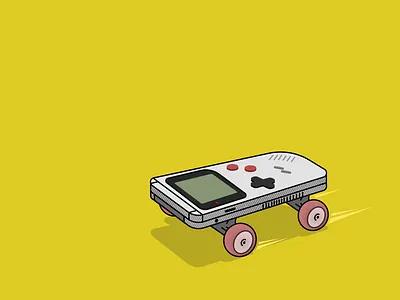 Game Board / Skate Boy 90s figma gameboy illustration skateboard