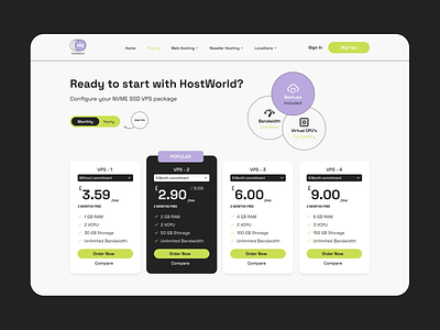 Hosting Company | Pricing Page clean hosting payment plans price pricing cards pricing page pricing table subscription ui web app website