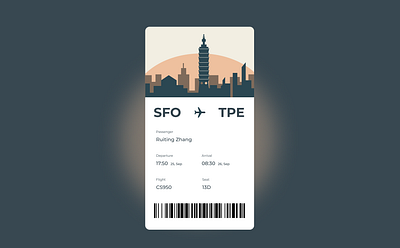 Boarding Pass | Daily UI #024 024 app boardingpass dailyui design taipei tpe ui