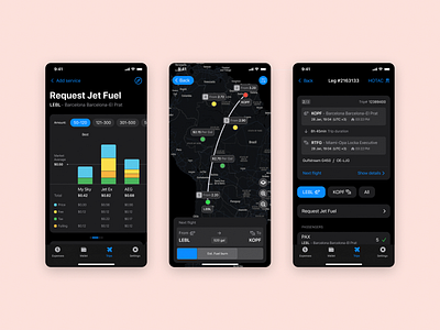 CrewApp aircraft app ios map mobile plane ui ux