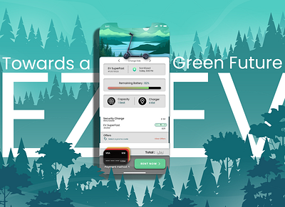EZ EV - Electric Scooter renting mobile App UI app design electric vehicle ev graphic design illustration mobile application mockup ui