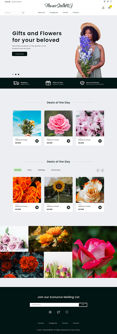 FlowerShop Homepage design figma flower flowershop homepage ui