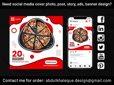 Food Restaurant Social Media Post Banner Design banner banner ads branding cover design facebook cover fb cover food social media cover graphic design ig banner ig post ig story design instagram banner restaurant social banner design social media banner square banner design web ads