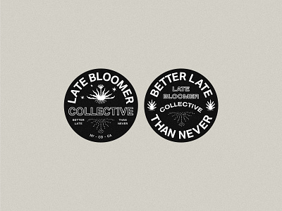 Late Bloomer Collective apparel badge botanical branding flowers graphic design illustration logo vector vintage