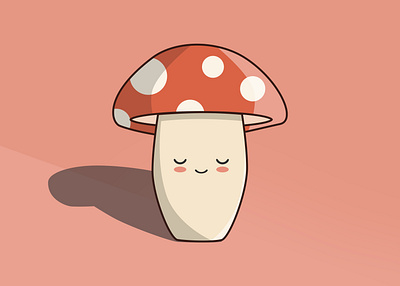 Kawaii Mushroom Illustration branding design digitalart graphic design illustration imagine kawaii logo mushroom photomanipulation photoshop pink