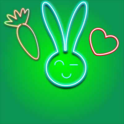 Rabbit 2d design graphic design illustration logo neon rabbit vector