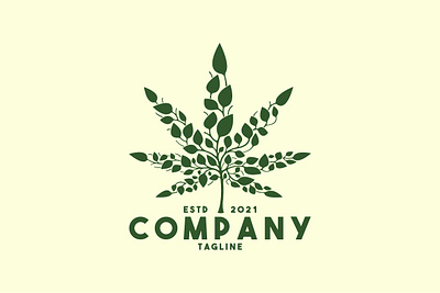 Cannabis Leaf Logo branding cannabis cbd design drug exclusive health herbal illustration leaf leaves logo medical natural nature plant vector