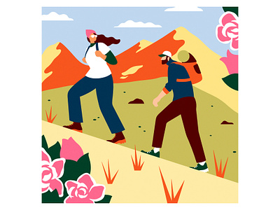 Spring Forward for Mind Body & Soil adventure art characterdesign design designer fitness flowers graphic design graphicdesign hiking illustration illustrator landscape mountains nature outdoors plants spring travel