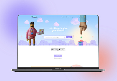 Reperio app branding landing page ui ux web design