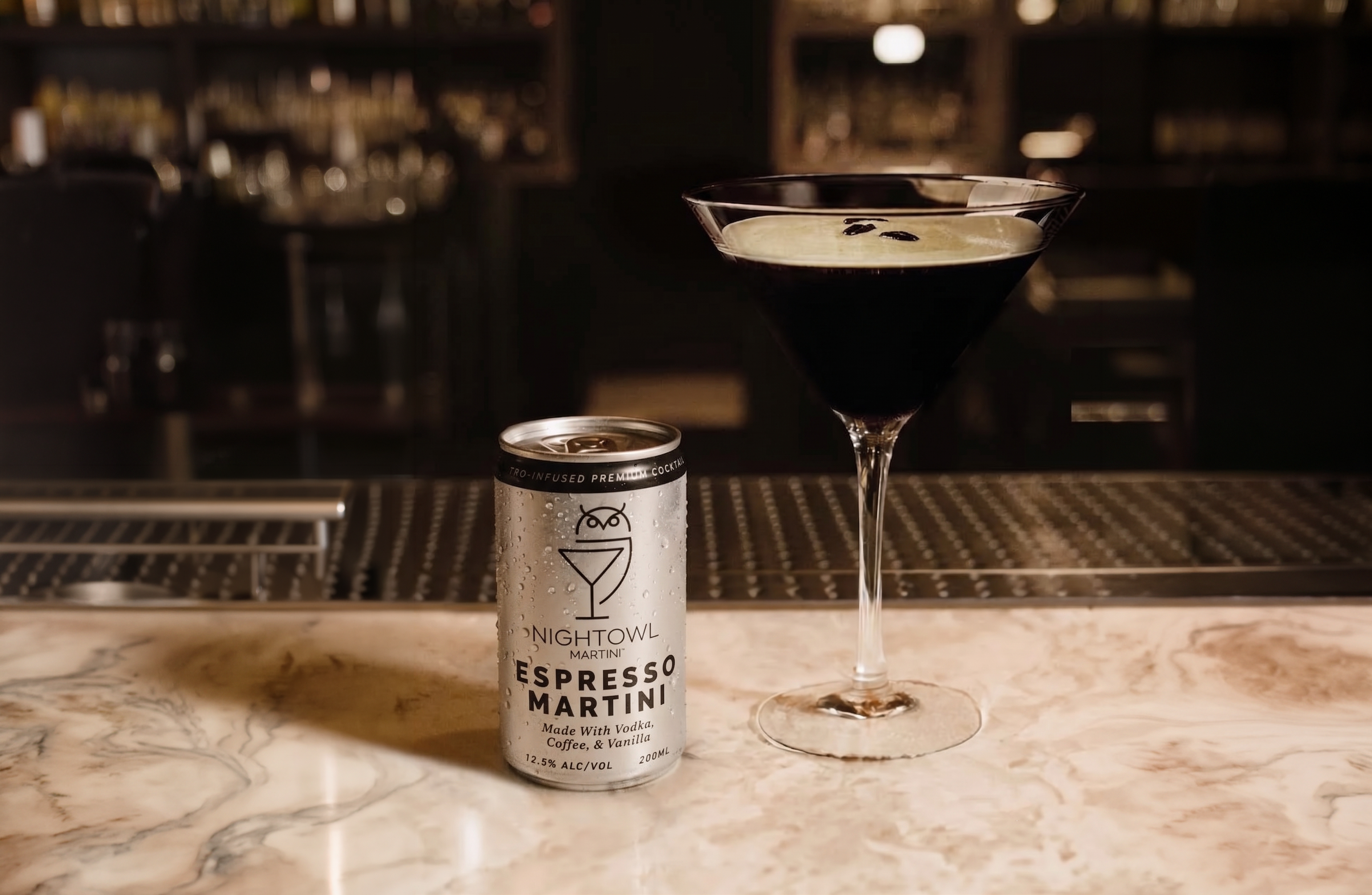 NightOwl Espresso Martini Packaging branddesign branding custom design designer graphic design logo logodesign packaging packagingdesign