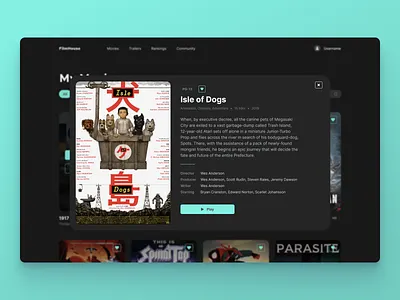 Movie Info Card card info card interface isle of dogs movies product design streaming ui use interface