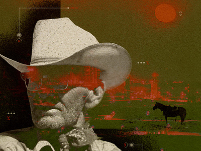 Reno collage cowboy design digital collage horses illustration photoshop western