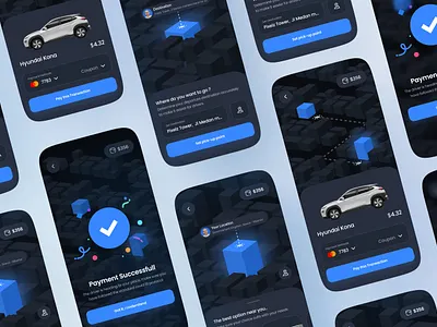 Packanom Smart Transportation Platform 3d autonom autonomus car card clean depature destination driver honda hyundai map minimalist mobile point price taxi transportation userinterface wallet