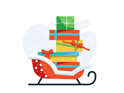 Christmas gifts on the sledge Illustration christmas giftsillustration