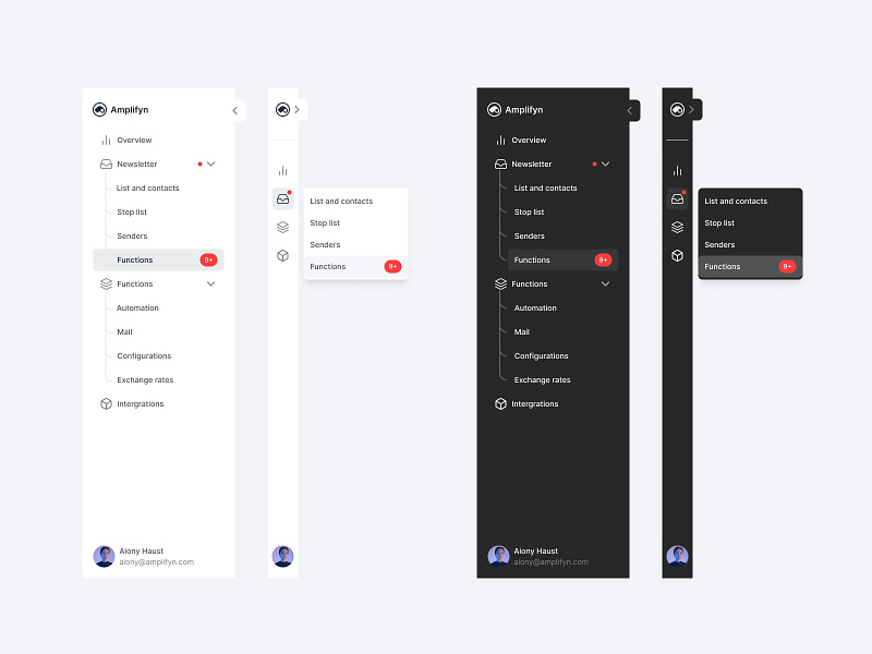 Ample Design System | Side navigation panel component navigation reel side navigation