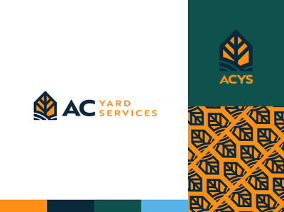 AC Yard Services Branding branding design grass house landscaping lawn logo monoline nature tree