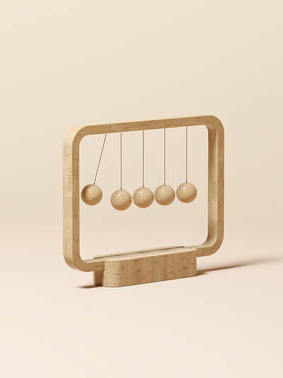 Wooden Pendulum 3d 3d animation blender blender3d cinema4d design illustration