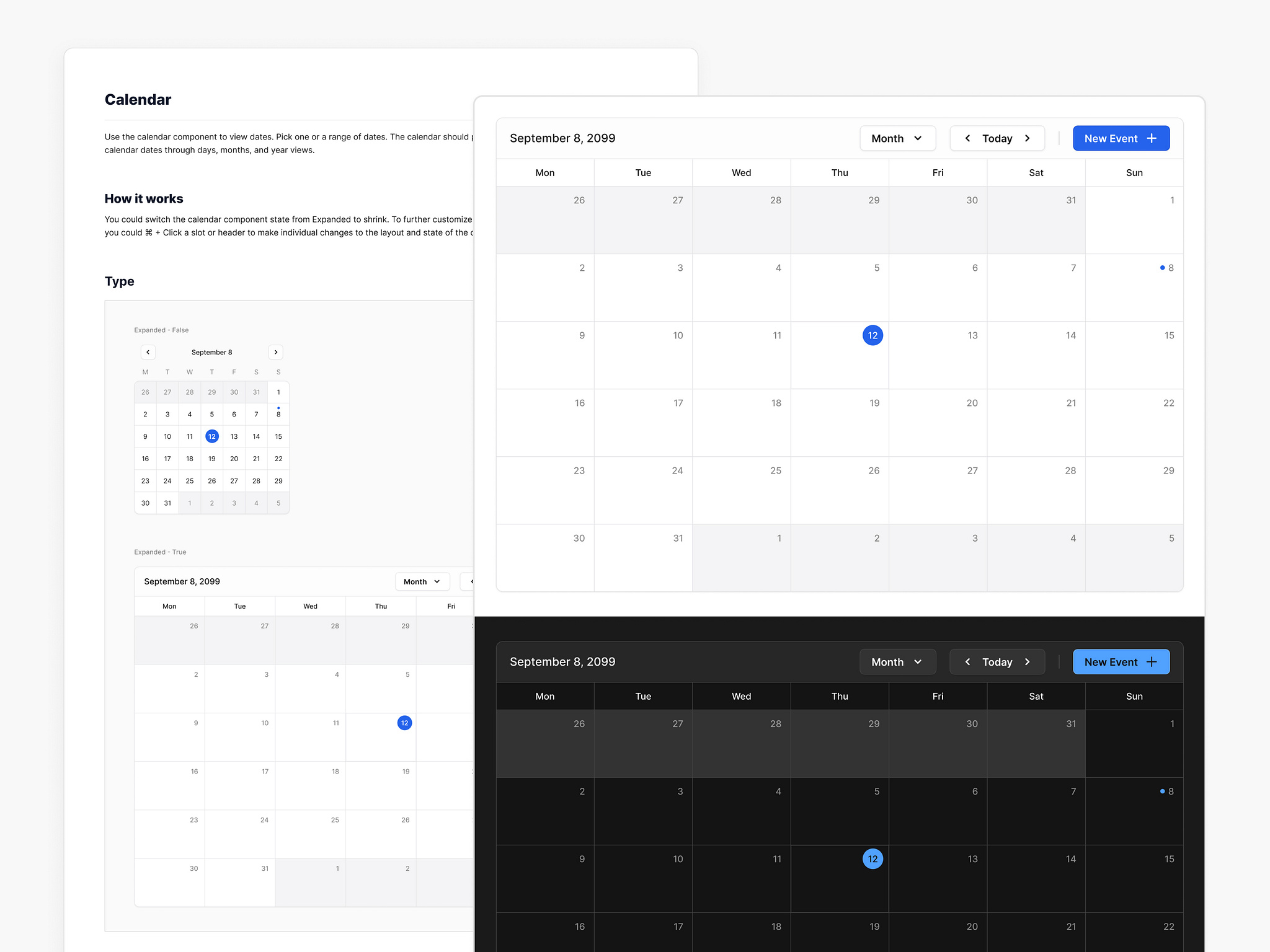 Calendar components for Figma — Frames X by Bunin Dmitriy on Dribbble