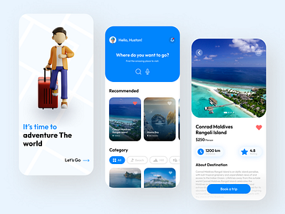 Travel App Concept 🔥 3d adventure app app design clean icon illustration ios app map mobile app modern travel travel app traveling trip ui uiux ux uxuidesign vacation
