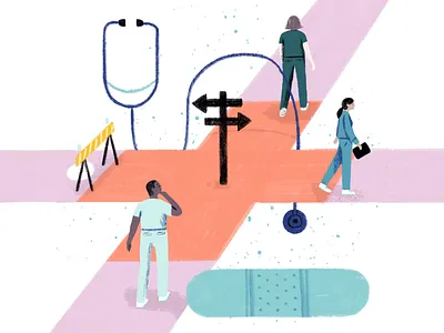 Top Doctors 2021 - Intro analog art character coloring concept design drawing editorial hand drawn illustration magazine people procreate texture