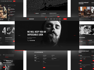 Barbershop Website Design barber barbershop beard beauty brutalism dark hair haircut hairdresser hairdressing salon