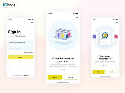Tipsy_Mobile App | Beer Delivery App | iQlance Solutions android app design delievery app illustration iphone mobile web design