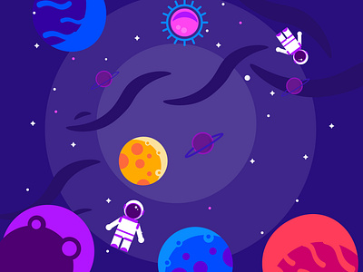 S P A C E 2d adobe artist character design digital flat illustration illustrator space